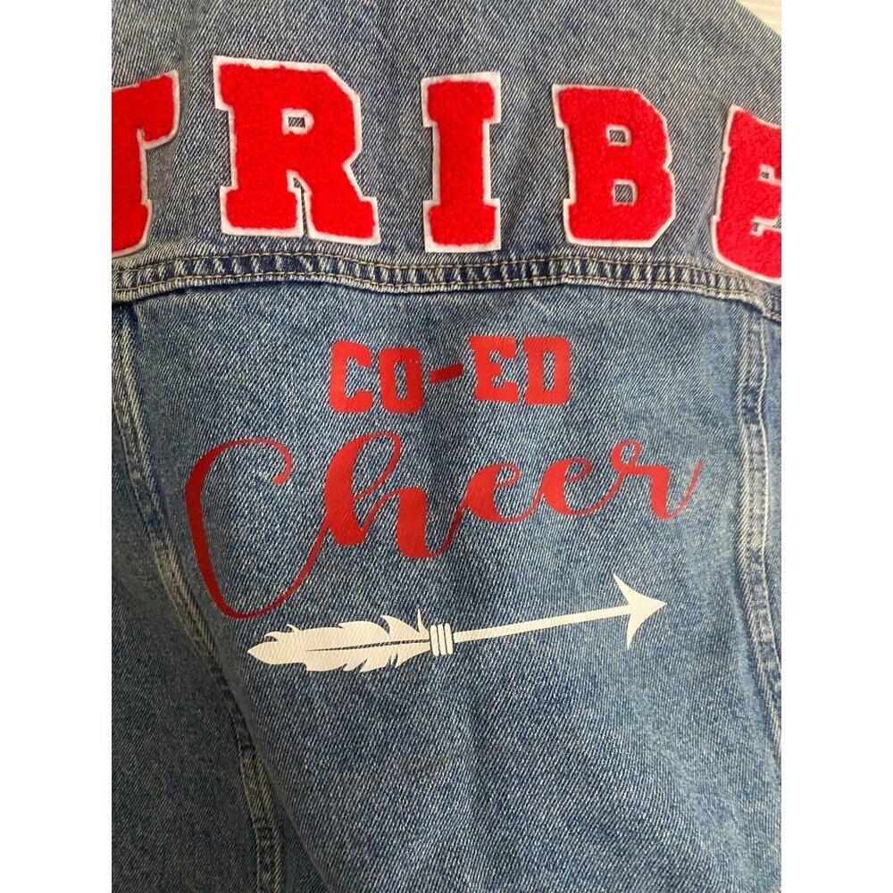 KanCan Women's Blue Denim Tribe Co Ed Cheer Button Front Denim Jacket - XL - Picture 6 of 15